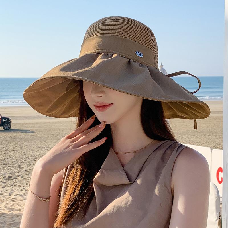 Summer High Quality Large Brim Hat Women's Outdoor Seaside Beach Vacation Sun Hat Versatile Sun Visor
