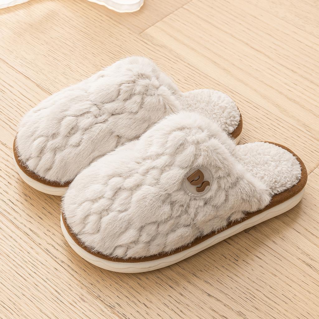 Women Home Slippers Plush Warm Thick Bottom Slides Cute Soft Non-slip Slippers Indoor Outdoor Men Casual Slippers