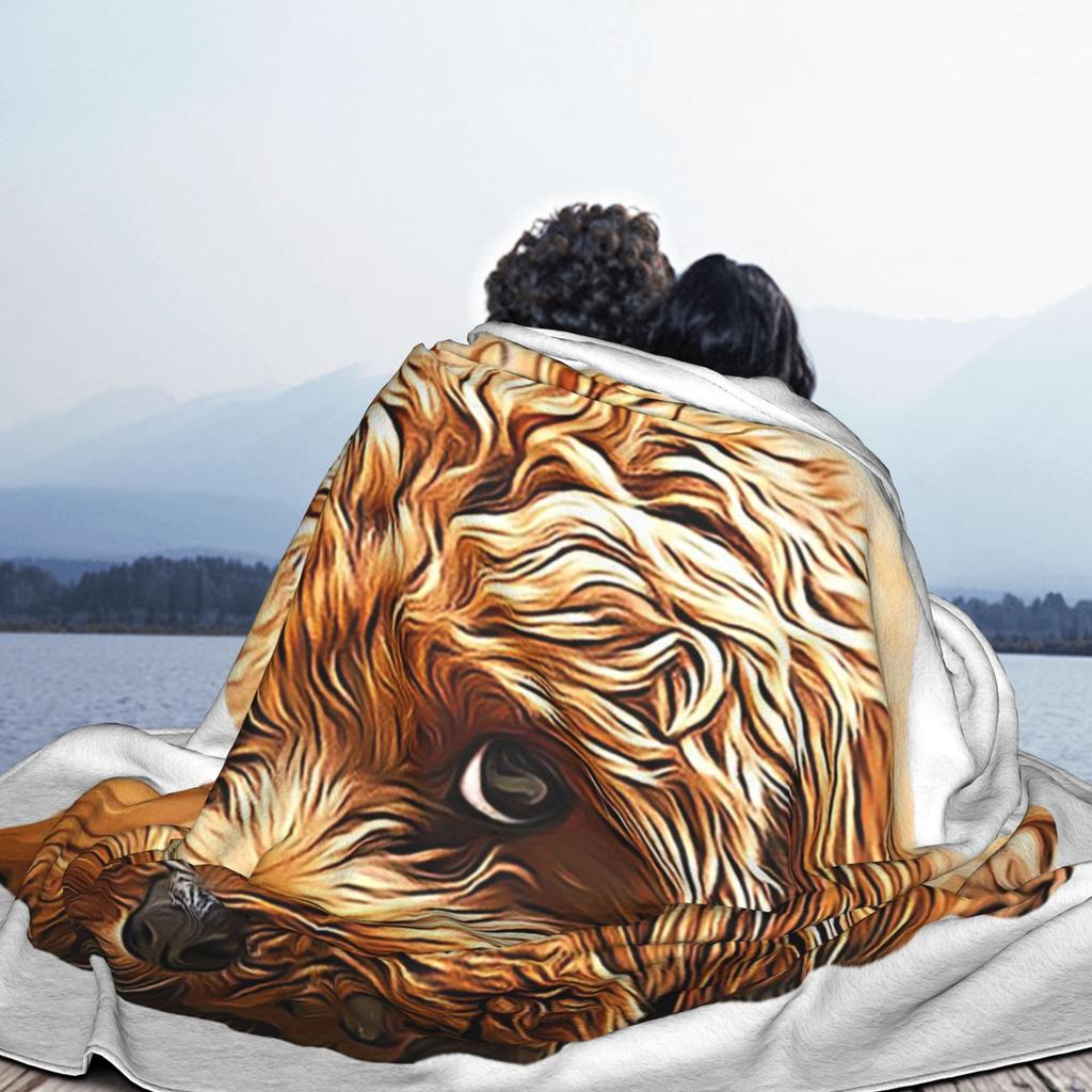Cavapoo Cavoodle Cockerpoo Puppy Designer Dog Poodle Mix Blanket Multi-function Flannel Throw Blanket for Couch Bedding Quilt