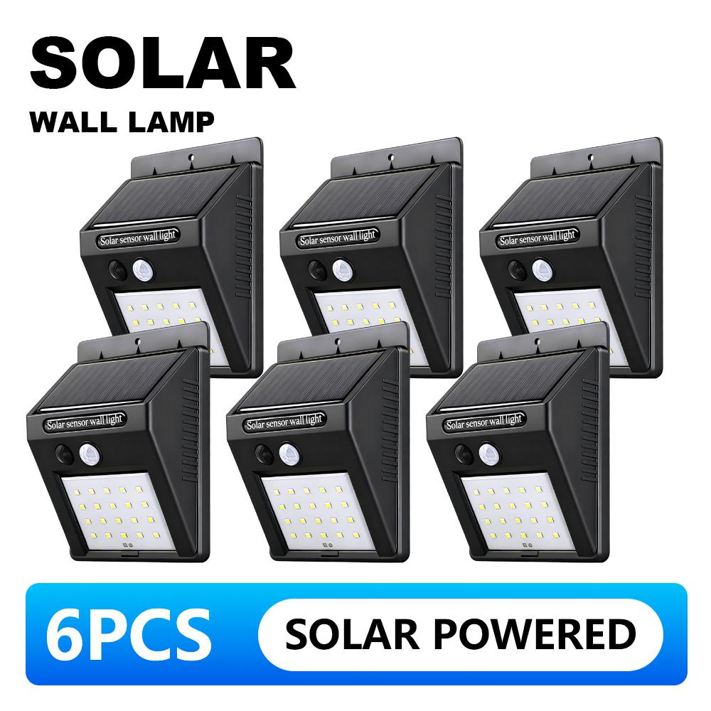 20LEDs Solar Wall Lamp PIR Motion Sensor Outdoor Light IP65 Waterproof Auto On Off Solar Security Lamp for Garden Fence Pathway