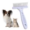 White Dog Rake Comb Double Row Dog Hair Fur Shedding Remove Dog Needle Row Comb  Cleaning