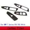 For BMW 7 Series F01 F02 G11 G12 ABS Silver/Carbon Fiber Car Window Lift Switch Button Frame Cover Trim Stickers Car Accessories