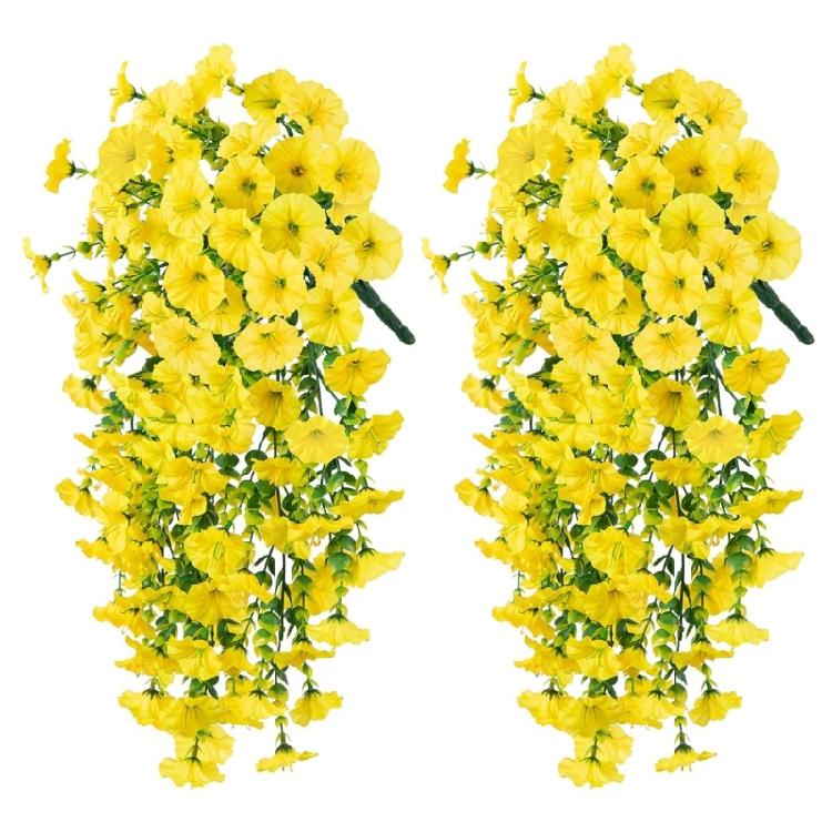 2pcs Decorative Artificial Morning Glory Flower Hanging  for Home and Garden Space