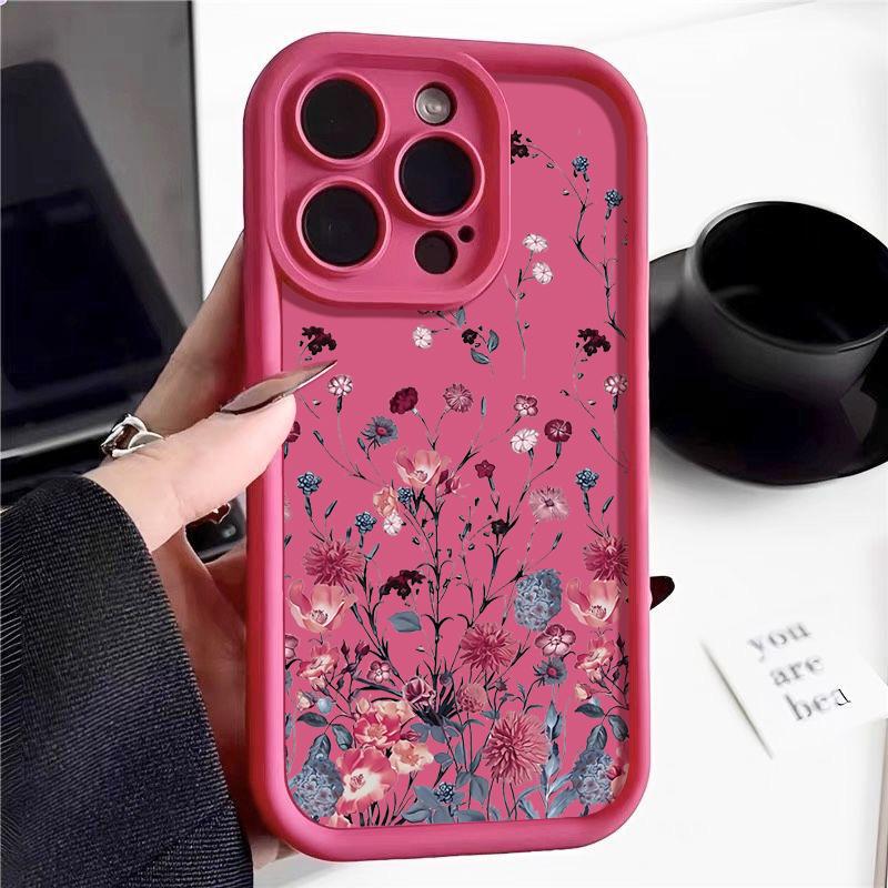 Shockproof Soft TPU Case For iPhone 17 16E 16 15 Pro Max 14 Plus 13 12 11 Pro Max Air Flower Pattern Silicone Phone Cover