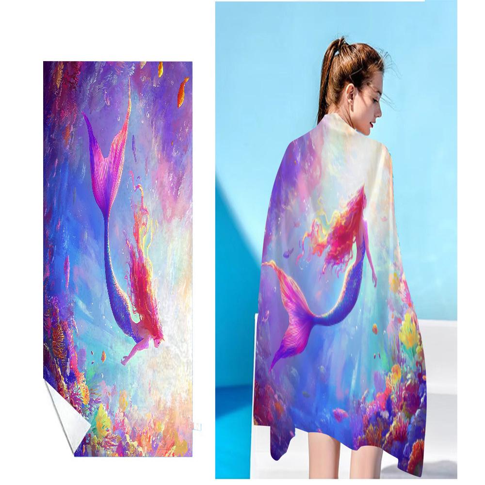 Enchanting Mermaid Bath Towel - Soft, Super Absorbent & Magical Ocean Design for Everyday Use & Perfect for Fantasy Lovers