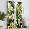 Set Of 2 Versatile Polyester Transparent Curtains Home Decoration Removable Green Leaf Use Bedrooms Living Rooms Curtain Ideal For Room
