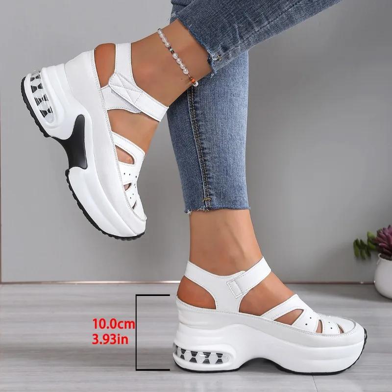 Fashion Women's Fashion Super High Heels Platform Sandals 2025 Summer Solid Wedge Shoes for Women New Closed Toe Casual Sandals Female