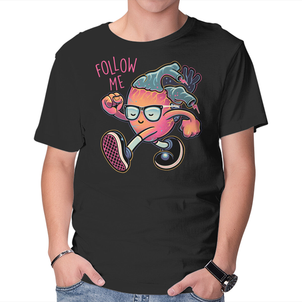 Unisex Crew Neck T-Shirt Follow Your Heart Graphic Short Sleeve Casual Tee L