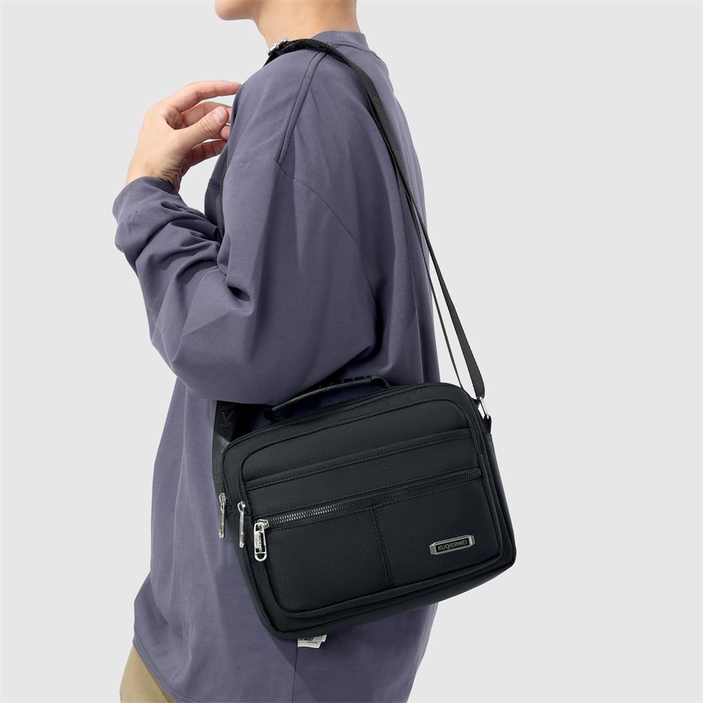 Mens Oxford Crossbody Messenger Bag Waterproof Business Shoulder Satchel Multi Pocket Purse