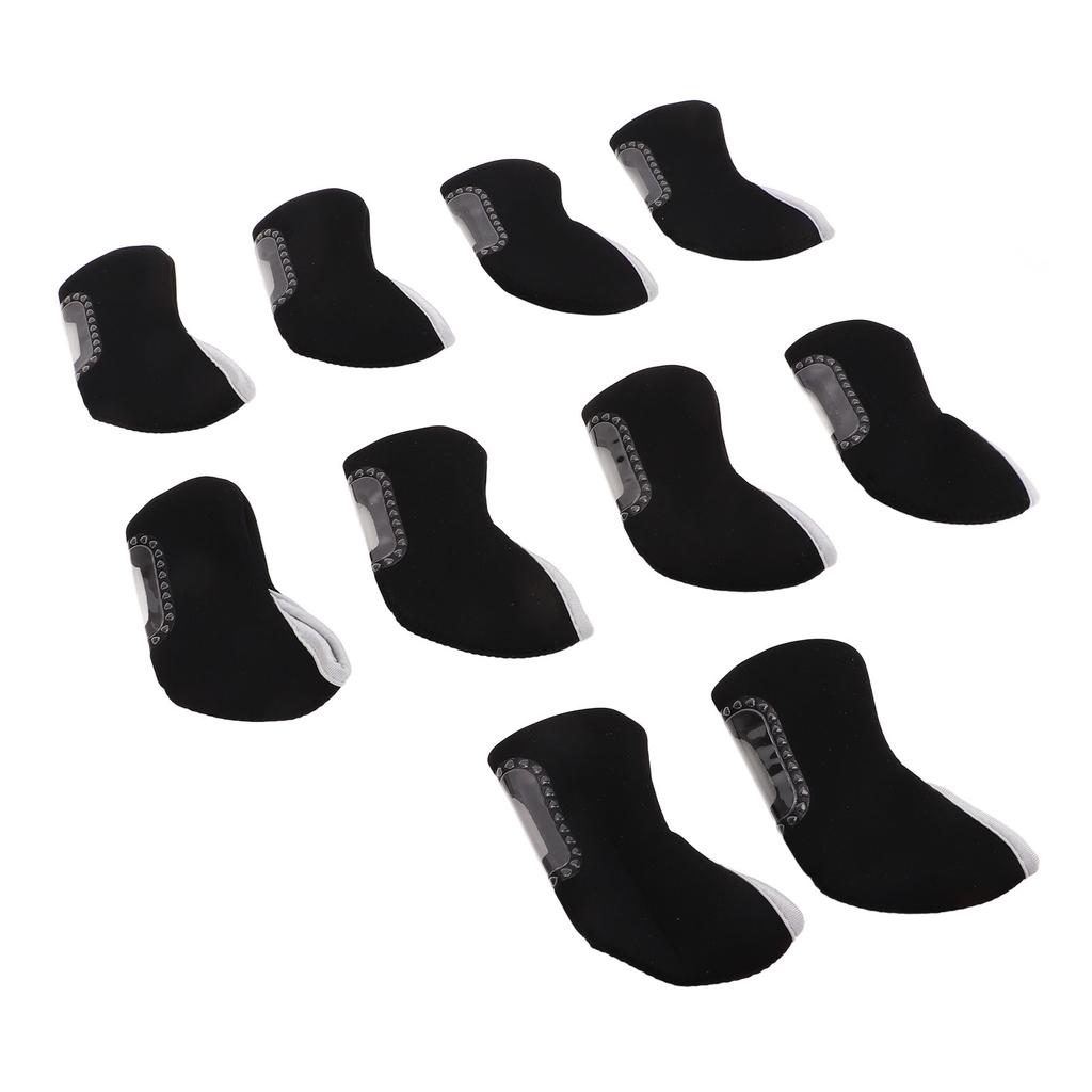 10 PCS Golf Iron Head Covers Golf Club Head Protective Cover Golf Putter Cover Set Black