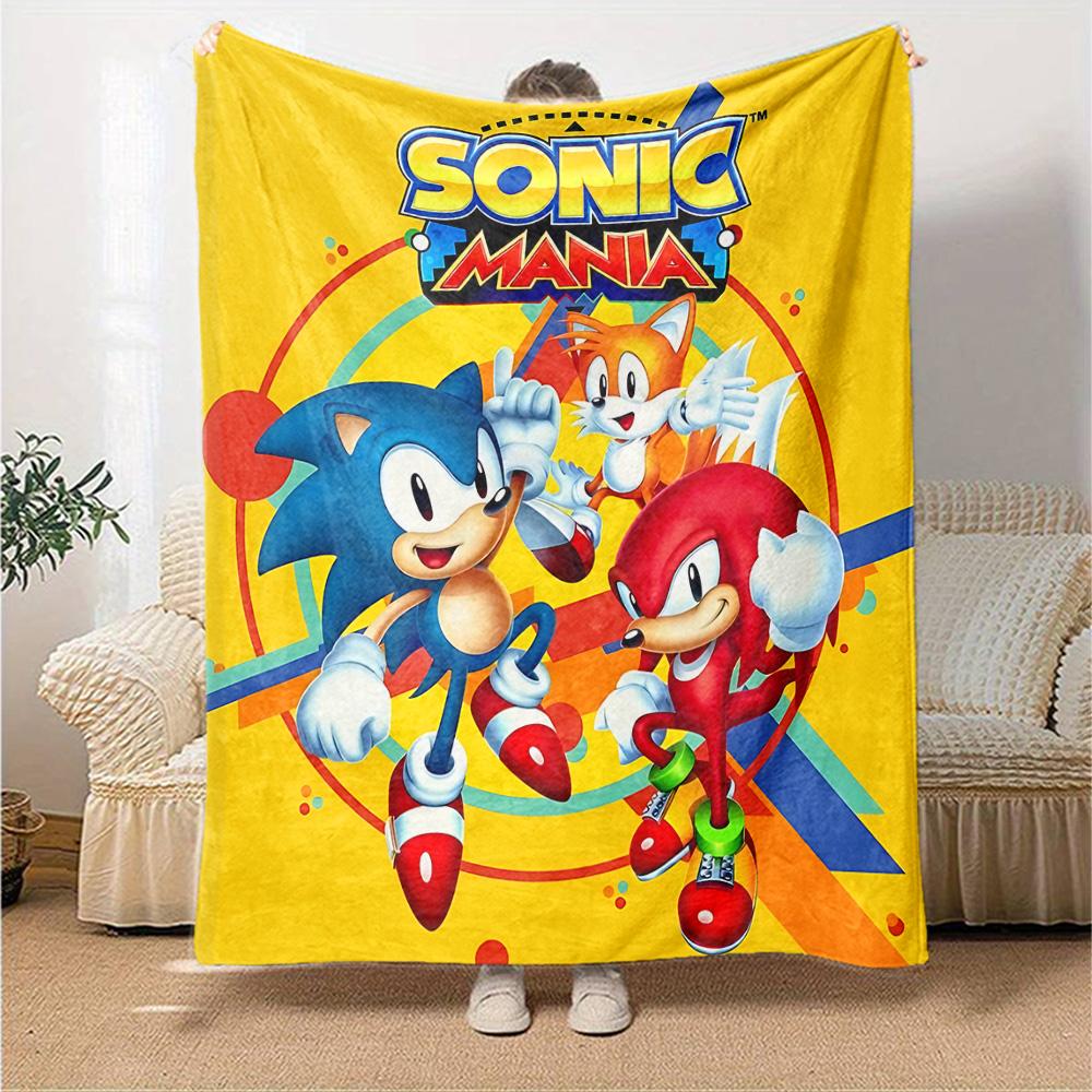 Sonic Mania Adventure Flannel Blanket Super Soft Warm Cozy Blanket For Sofa Bed Office Travel Allseason Home Decor Gift
