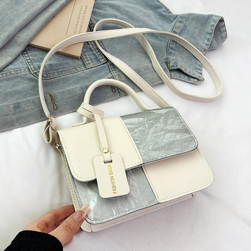 New Fashion Trend Niche Contrasting Color Design Premium Texture Shoulder Messenger Bag Versatile Women's Bag Portable Small Square Bag