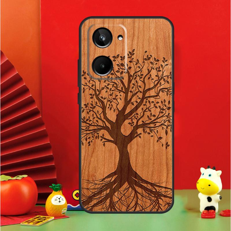 Baum Blüte Bambus Holz Für Realme 12 10 9 11 Pro Plus GT5 GT Neo 6 C53 C51 C35 C33 C30 C25s C21Y C31 C67 C55 Hülle