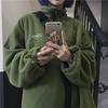 Retro spring and autumn fleece top loose pullover stand-up collar thermal sweater versatile couple jacket tide
