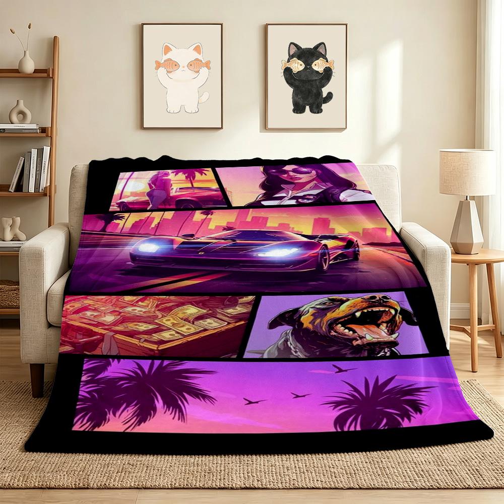 Night Drive Flannel Blanket Throw Blanket Soft Warm Sofa Bed Camping Home Decor Unique Christmas Gift C9211638