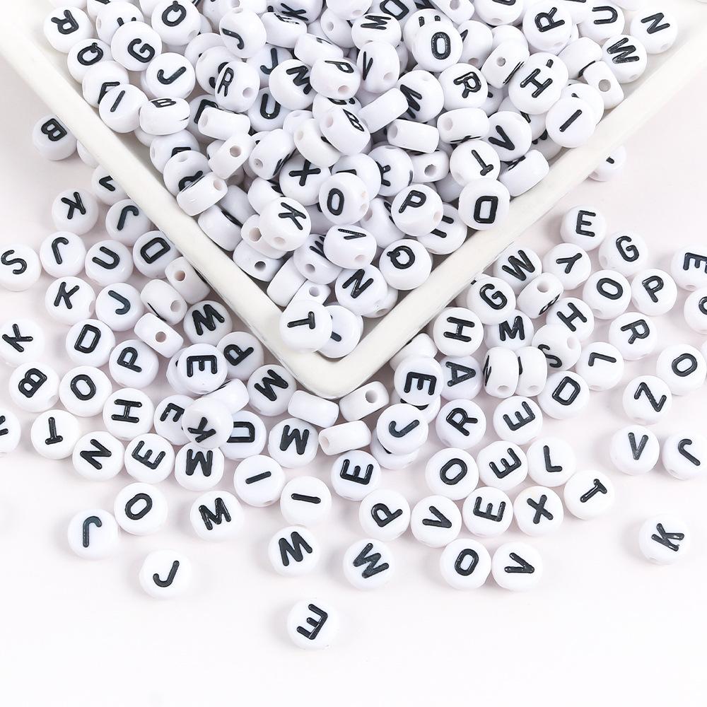 

4 * 7 мм Акриловая бусина-разделитель с английской буквой, плоская бусина, ручная работа, для DIY ожерелья, браслета, аксессуары для бижутерии 500g (about 4000 pcs)