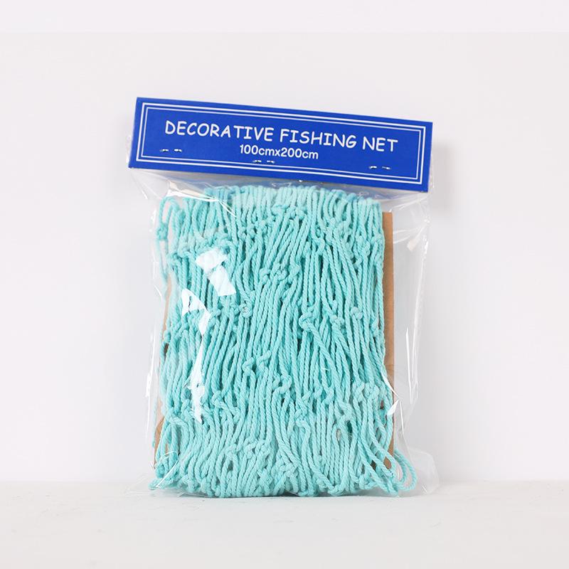 Mediterranean Style Cotton Rope Decorative Fishing Net with Shells for Wall Decor