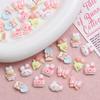 10Pcs New Cute Resin Mini Clouds Pink Series Rabbits Butterflies Flat Back Ornament Jewelry Making Manicure Fashion Accessories