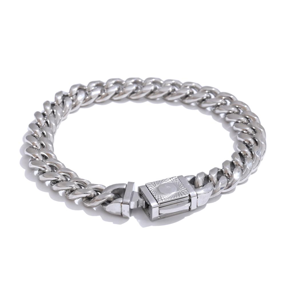 

Yhpup Statement Texture 316 Cuban Chain Men Bracelet Bangle New Arrivals Thick Stainless Steel PVD Plated Waterproof Jewelry