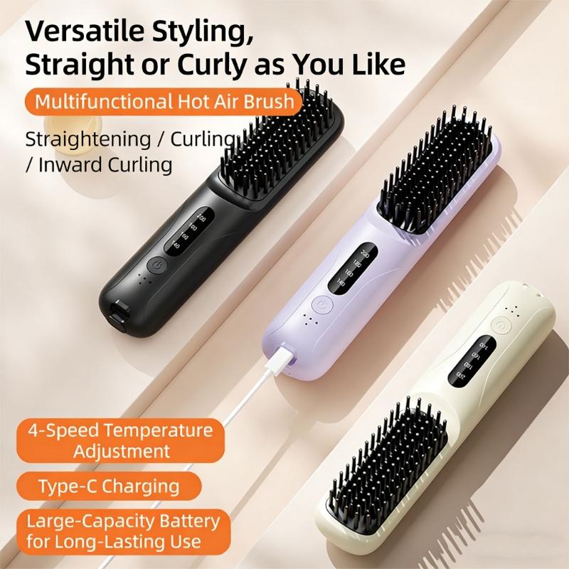 Portable Straightening Comb With Auto Shut Off Feature And Ceramic Coated Plates For Damage Free Hair Care