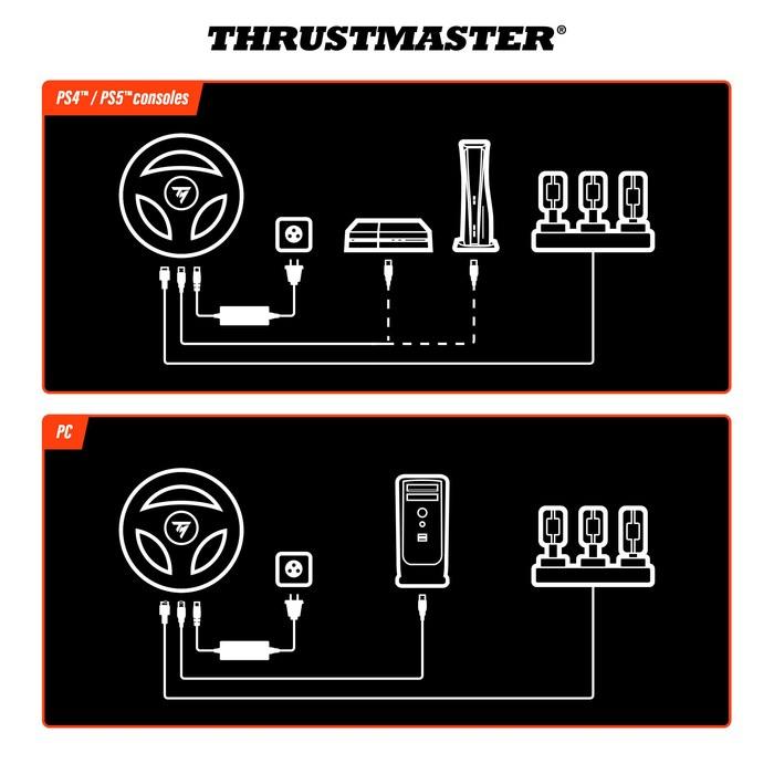 Thrustmaster T248R Steering Wheel & Pedal Set, 3.1 Nm Hybrid Drive, Magnetic Paddle Shifters, LCD Display, for PS5/PS4/PC