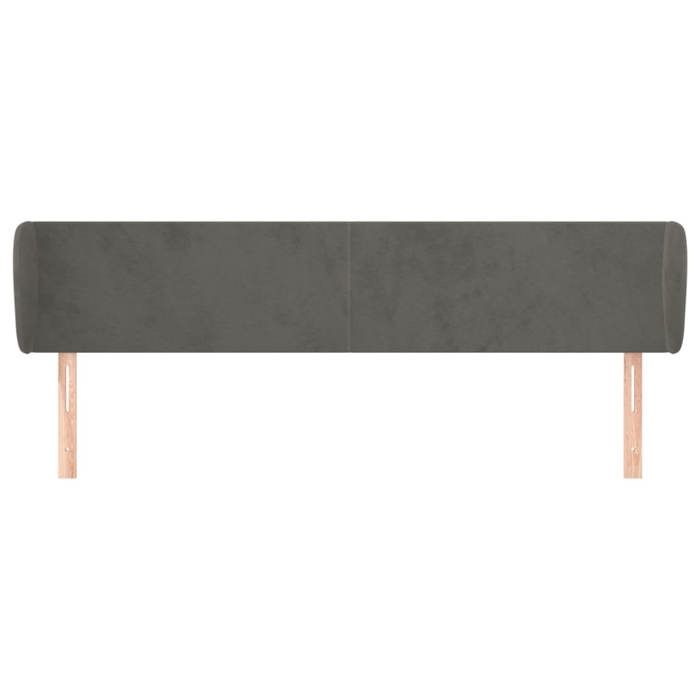 Tête de lit - Maison Exclusive - Gris foncé - Velours doux - 203 x 23 x 78/88 cm