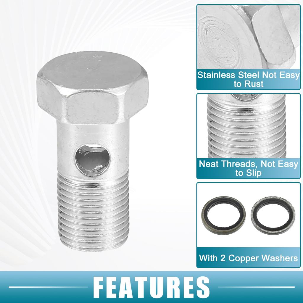 A ABSOPRO Bolt Brake Line Fitting Adapter for Car 1.38" Length M14x1.25 Brake Line