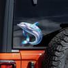QT2029#15cm Moonlight Dolphin Waterproof Vinyl Car Decals for Windows, Bumper, Exterior Decorative Accessories, Blocking Scratches Stickers