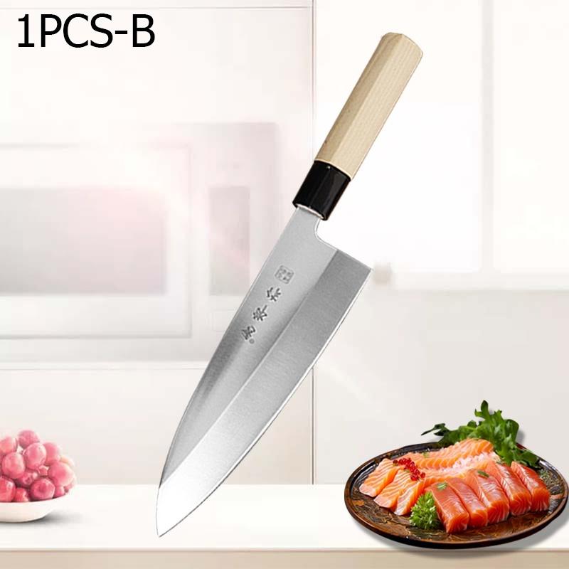WXCOO Professional Kitchen Knife Japanese Salmon Knife Stainless Steel Fish Fillet Knife for Slicing Sushi Cooking