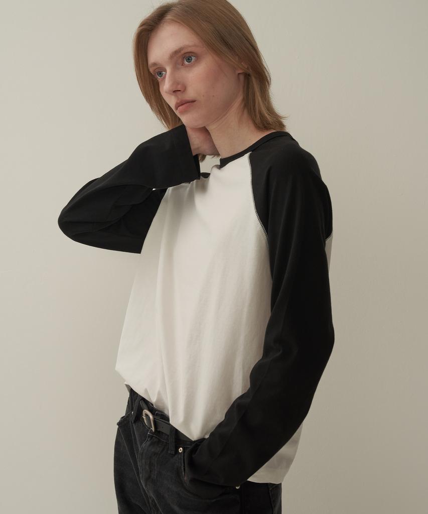 MOTT Raglan Stitch T-Shirt - Black White