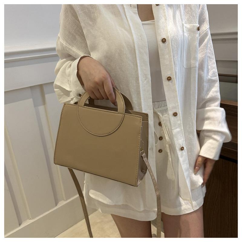 Solid Color Square Top-handle Bag For Commuting Casual Women's Crossbody Shoulder Bags Designer Ladies Handbags