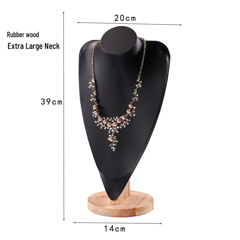 Solid Wood Velvet Mannequin Jewelry Stand for Pendant and Necklace Display