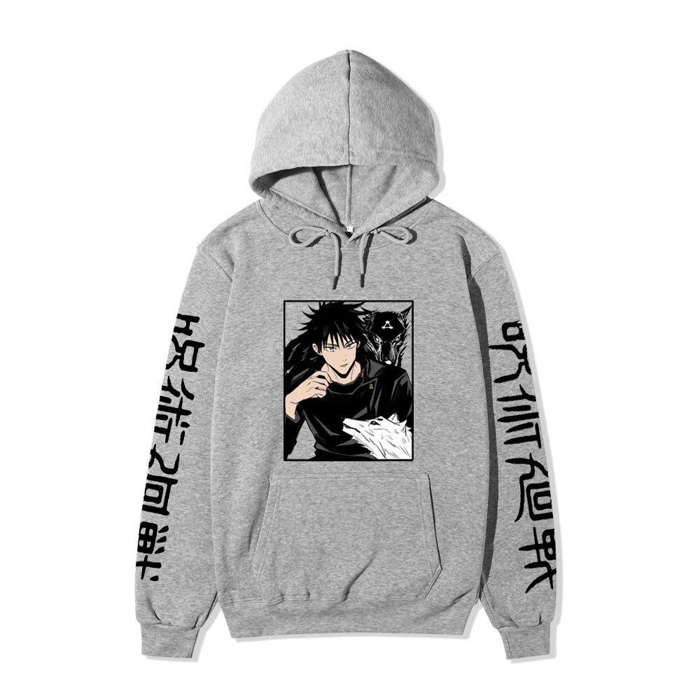 Japanese Anime Hoodie Sweatshirt Jujutsu Kaisen Satoru Gojo Anime Print Soft Fleece Warm Long Sleeve Hooded Sweatshirt