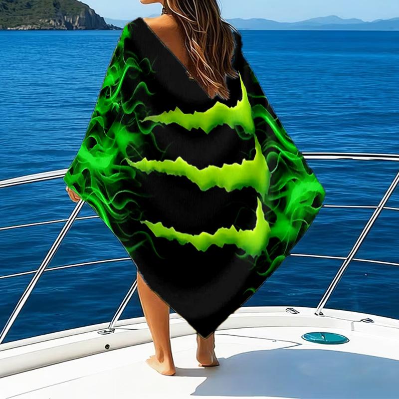 Leistungsstarkes Energy-Drink-Logo Mikrofaser-Strandtuch, Leicht und Schnelltrocknend, für Sommerreisen, Strand-Essentials, Schwimmbad Outdoor