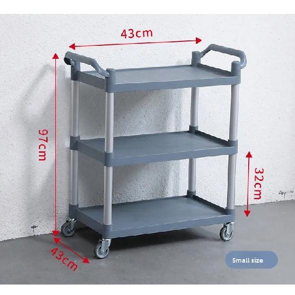 Hotel Restaurant Trolley Dish Cart Push Cart Three Tier Serving Utility Commercial Catering Vehicle Service Trolley Kitchen Cart