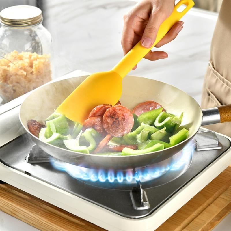 Heat-Resistant Silicone Spatula for Baking and Cooking Includes Butter Mixer and Cake Scraper Utensil Set