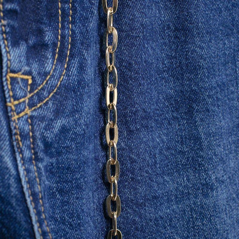 Kaslead New Arrival Women's Clothing Fashion Style Fashion All-Match Matching Belt Mid Waist Wide Leg Denim 6147160