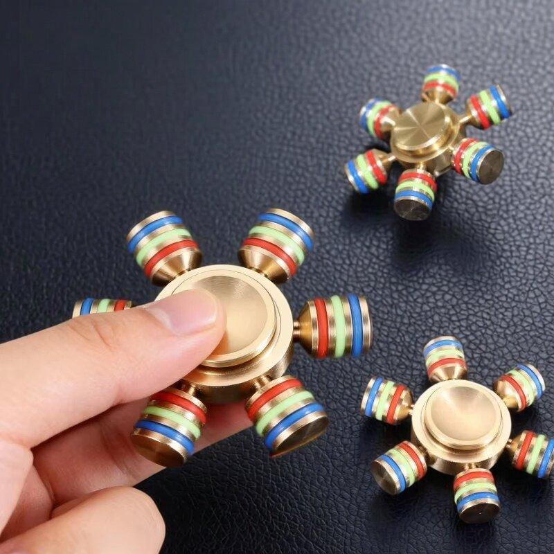6-Arm Metal Spiral Arm Fidget Spinner Edc Portable Relax Toy For Adults Kids Fashion Hand Gyro Stress Relief Creative Casual