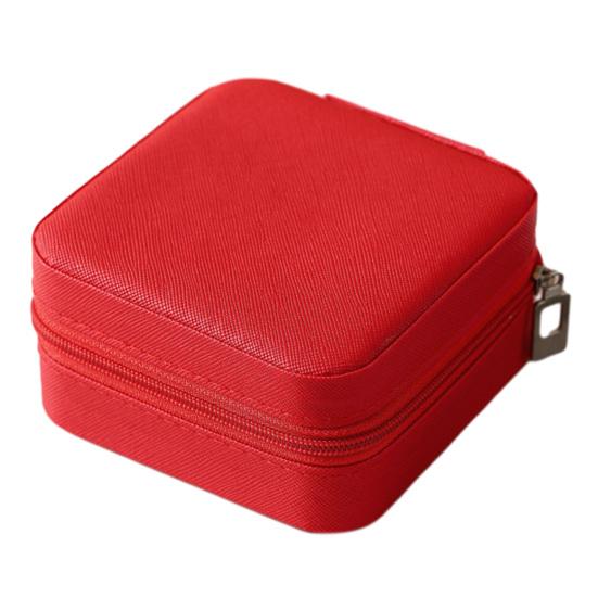 Mini Jewelry Storage Box, PU Leather Compact Jewelry Organizer, Soft Velvet Shockproof Jewelry Case for Rings Earrings