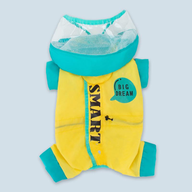 

Pet clothes four-legged waterproof all-inclusive magic bucket medium and small dog anti-dirty artifact poncho Corgi special dog raincoat M (recommended weight 12-9 kg)