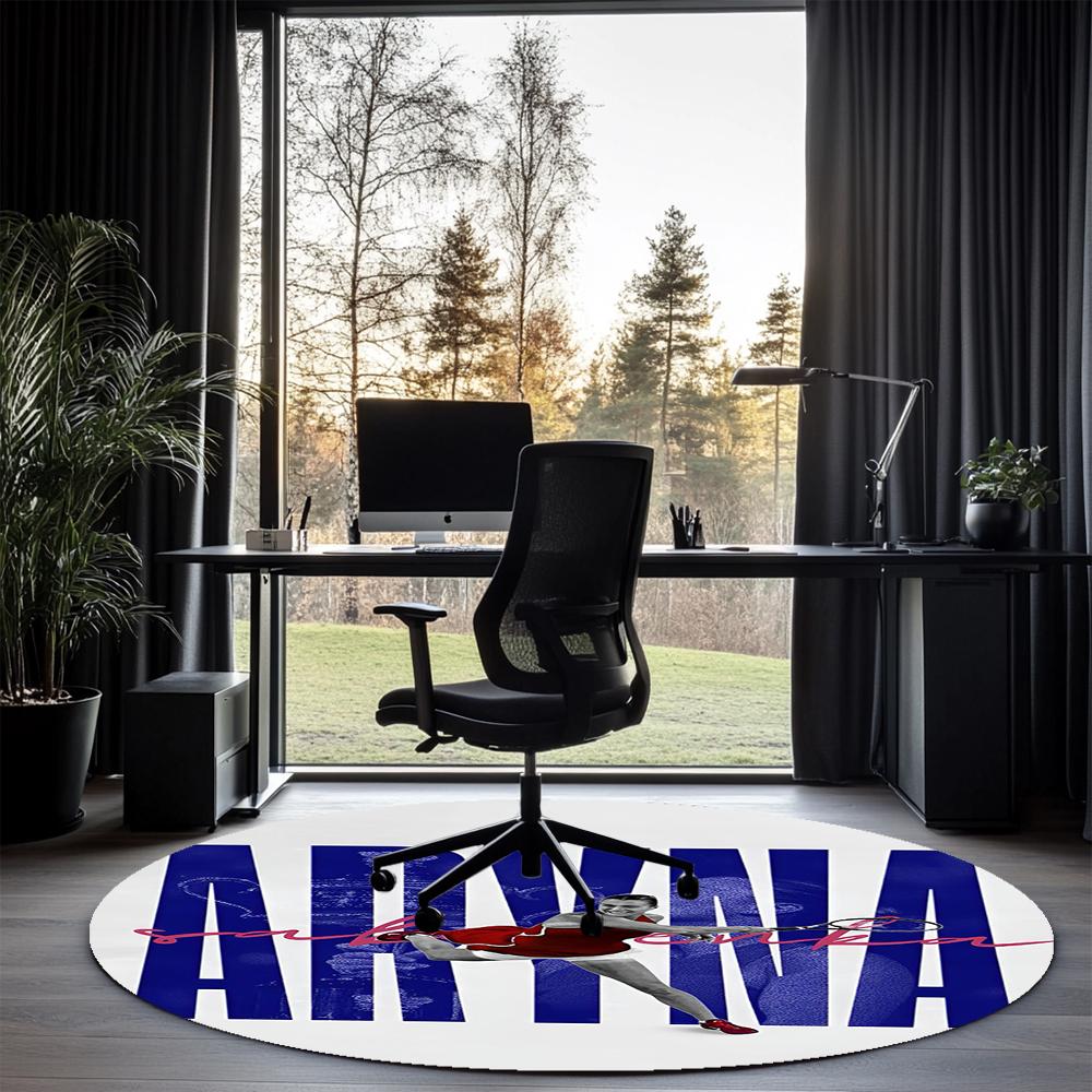 Sabalenka Printed Round Rug Carpet Chair Rug Area Rug Entryway Doormats,for Office Chair Living Room Bedroom Kitchen Room.