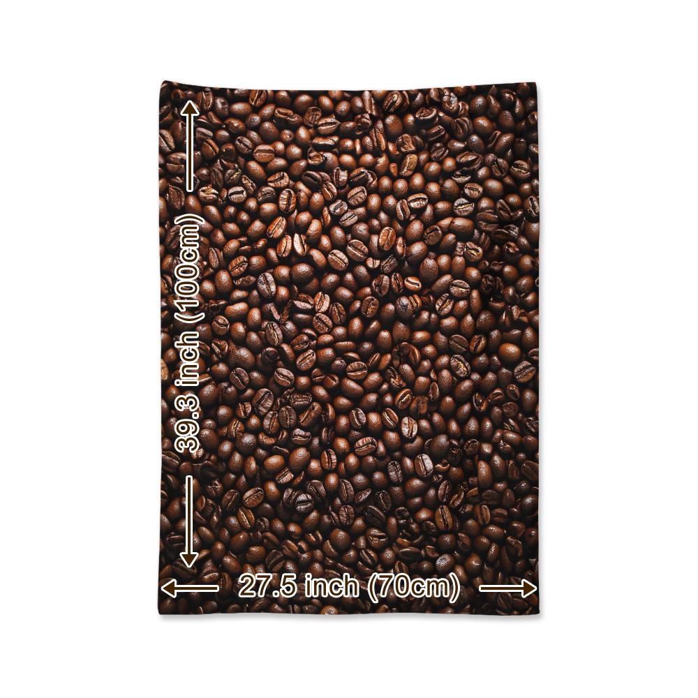 Modern Coffee Bean Print Blanket Contemporary Pattern Soft Cozy Warm Throw for Bed Sofa Office Travel Gift