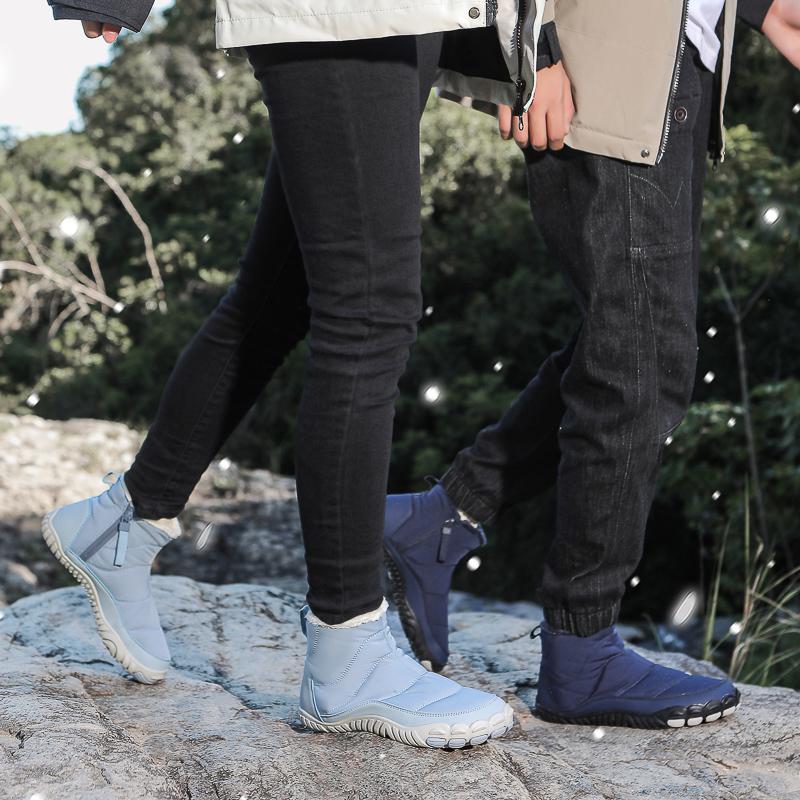 Winterschuhe für Herren und Damen, warme Plüschschuhe, hohe, wasserdichte Schneestiefel, Outdoor-Baumwollschuhe