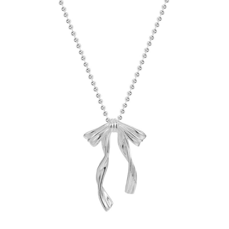 Bowknot Pendant Necklace Exquisite Clavicle Chain Fashion Elegant Necklace for Women Temperament Collar Chains Charm Jewelry
