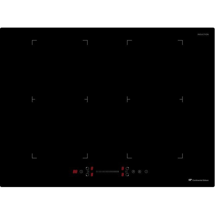 Induktionskochfeld - CONTINENTAL EDISON - 4 Kochzonen - 7200 W - 70 cm - CETI724Z2FLEX - Schwarz