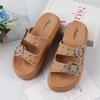 Women Slippers Platform Metal Decoration Sandals Wedges Shoes Outdoor Clogs Slipper Ladies Flip Flops Shoes