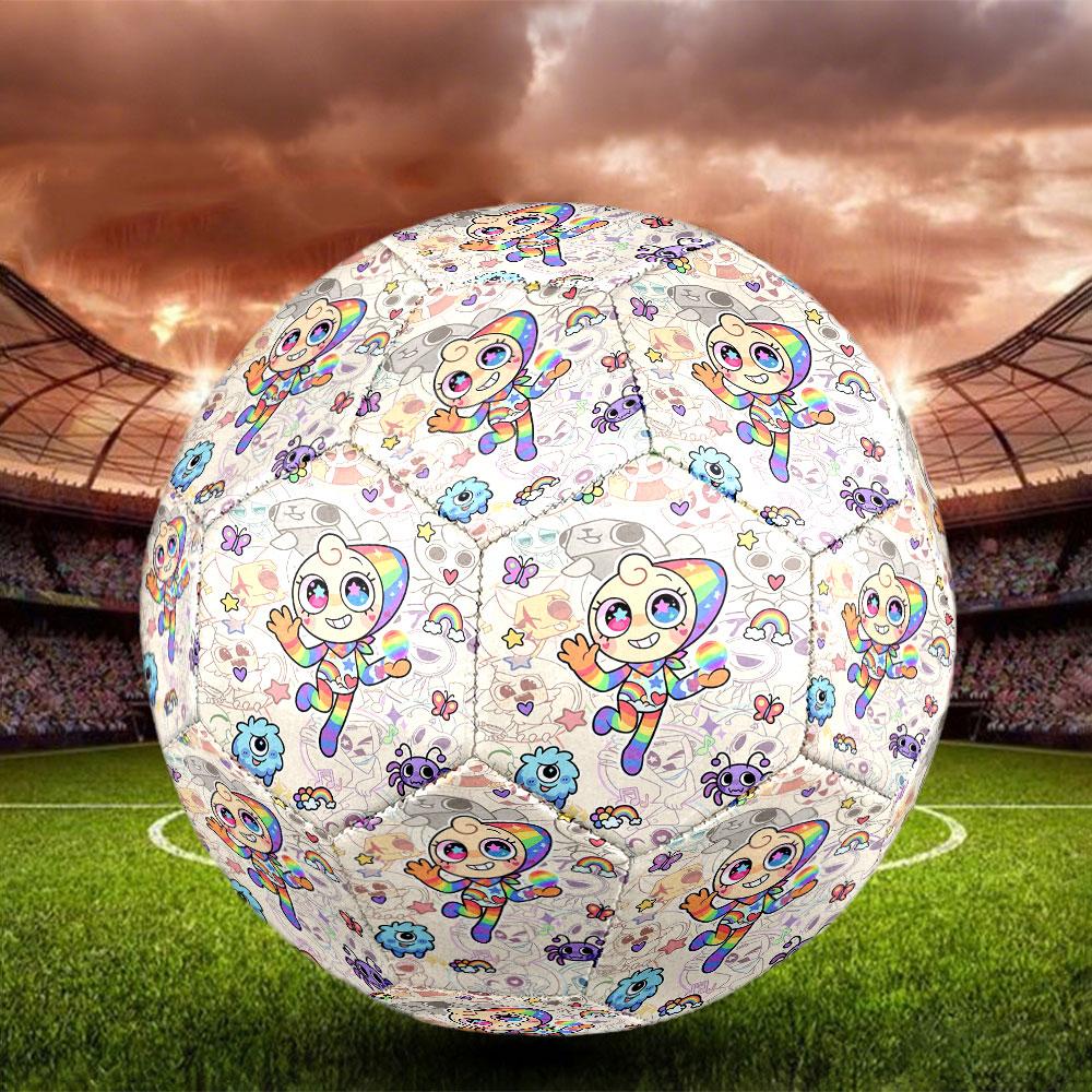 Dandy's World Print Size 5 Soccer Ball, Standard Match Football for Sports Game and Team Practice, Ideal Gift for Soccer Fans