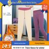 Women's High-Waist Thermal Pants: Fleece-Lined, Thickened Lamb Wool, Cotton Blend, Large Size, Ideal for Autumn & Winter.