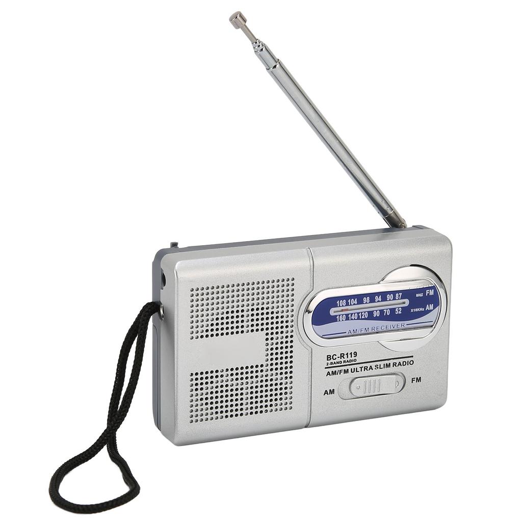 Portable Radio Multifunction Built in Speaker AM FM Transistor Radio with Headphone Jack for Travel Outdoor