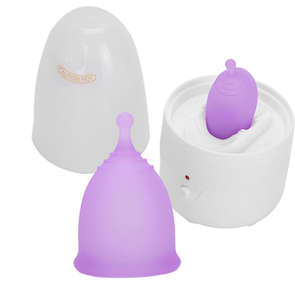 Reusable Female Menstrual Cup Lady Menstrual Cup Cleaner Machine Set (Cleaner Menstrual Cup Purple